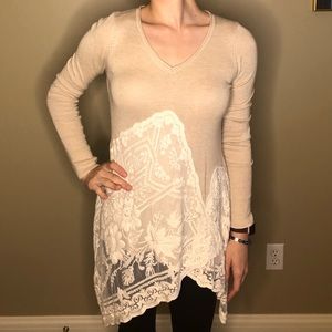Free People Lace Bottom Sweater
